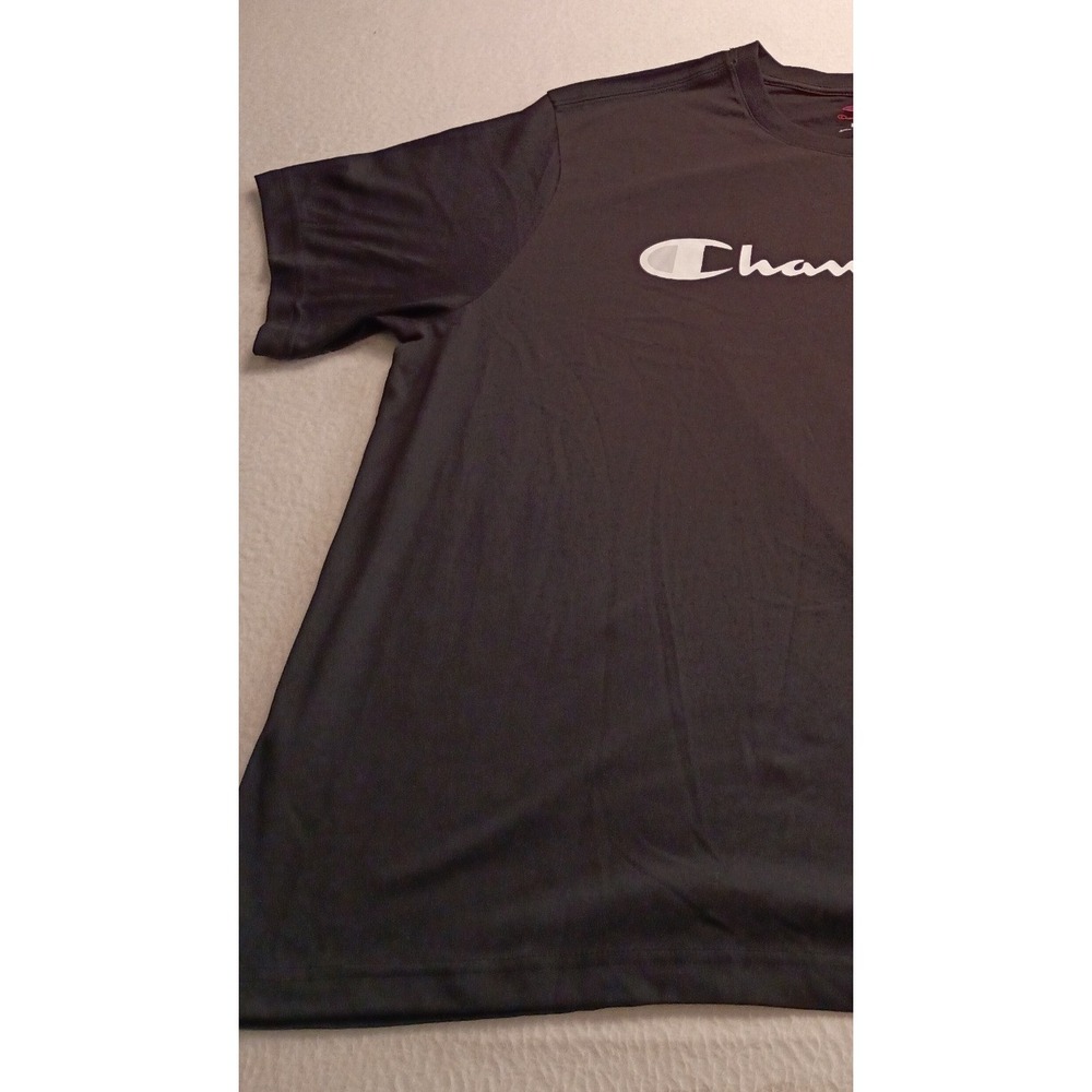 Champion Iconic Big Script Tee Black Men's L Short Sleeve Shirt Active Wear NWT - Picture 3 of 12